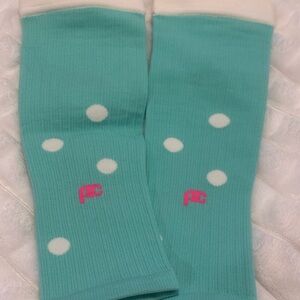 NWOT Pro Compression Performance Calf Sleeves, Mint Dots